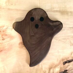 Halloween ghost serving board. Cheese & charcuterie board. Black walnut.
